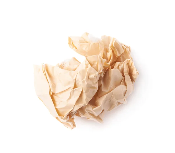 Crumpled ball of brown wrapping paper — Stock Photo, Image