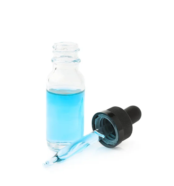 Bir pipet ile küçük şişe — Stok fotoğraf