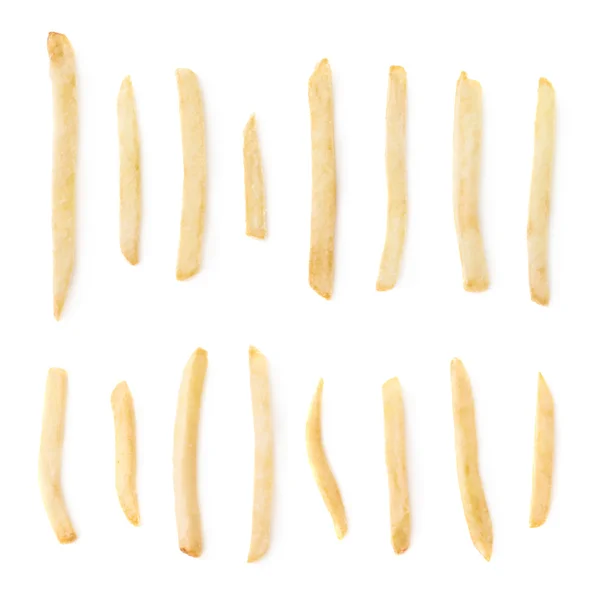 Reihe von einzelnen Pommes frites — Stockfoto