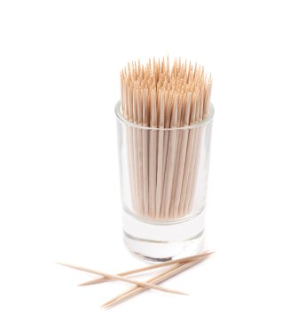 Glass shot filled with the toothpicks clipart