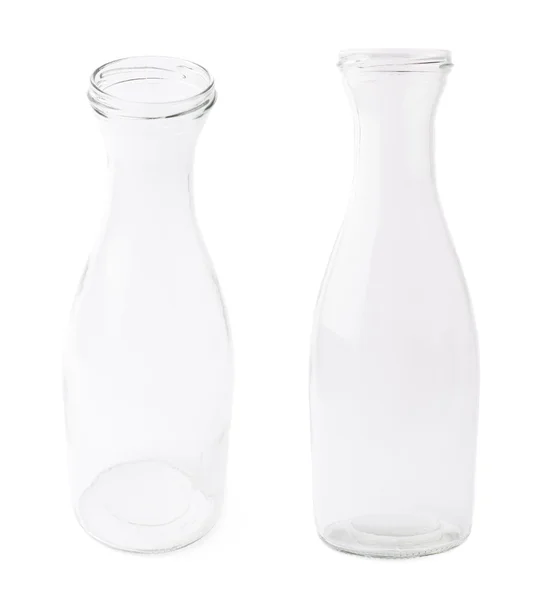 Garrafas vazias de vidro de leite — Fotografia de Stock