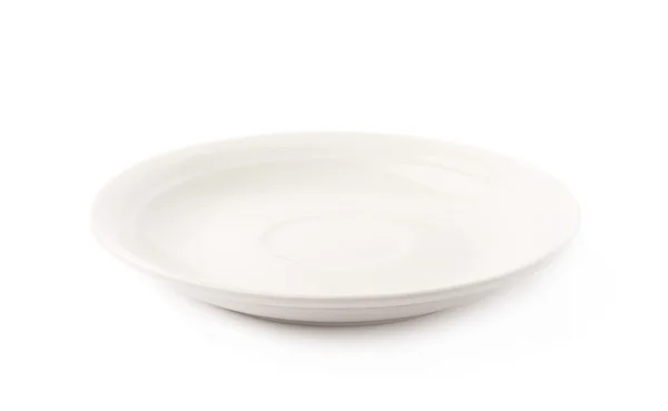 Small white ceramic plate — Stock Photo, Image