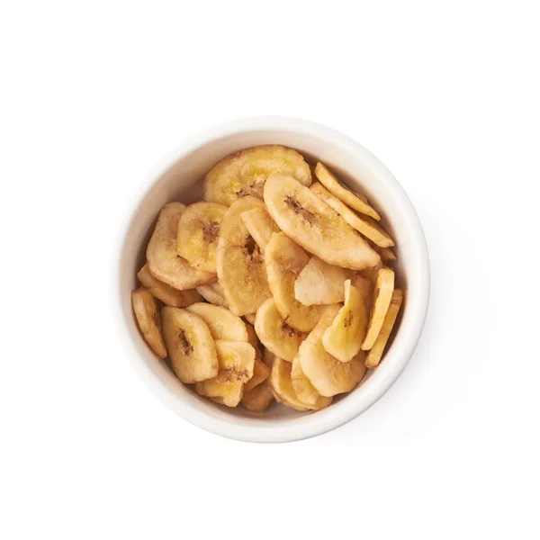 Bowl filled with banana slices — Stock Photo, Image