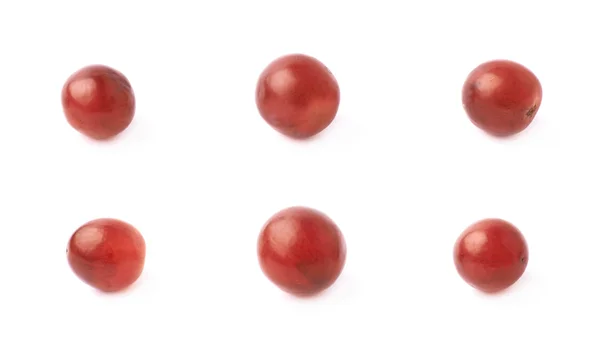 Six single dark red grapes — Stock Photo, Image