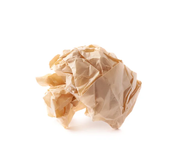 Verfrommeld bal van bruin inpakpapier — Stockfoto