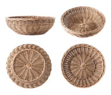 Empty fruit wicker basket bowls