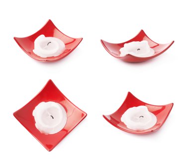 Burned white candles