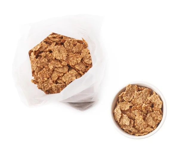 Plastic bags of cereal flakes — Stock Photo, Image