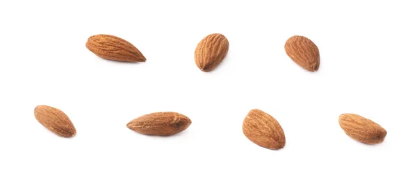 Set of seven almond seeds — Stock Photo, Image
