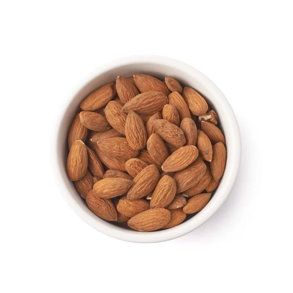 Bowl full of almond seeds — Stock Photo, Image