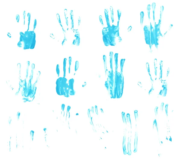 Impressões de palma e manchas de dedo de tinta — Fotografia de Stock