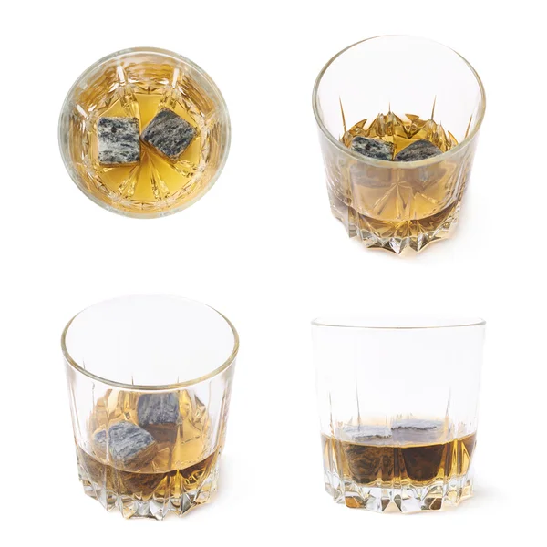 Glass tumblers filled with whiskey — 图库照片