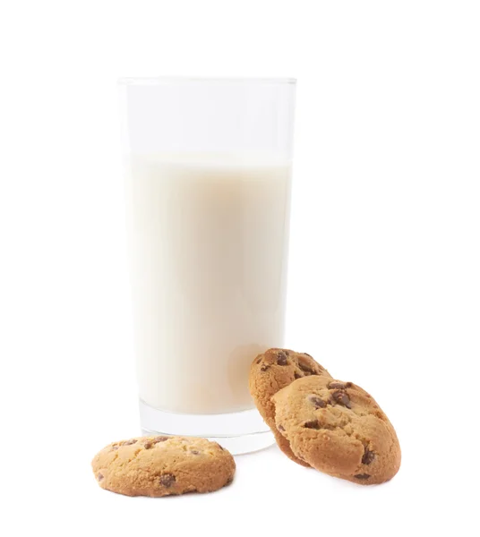 Cookies en glas melk — Stockfoto