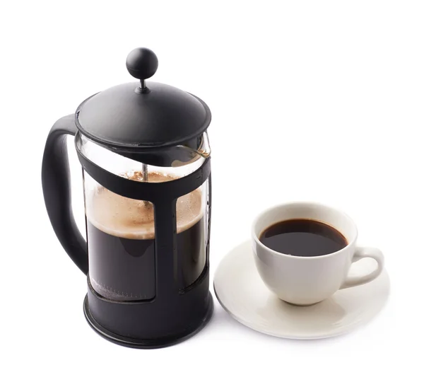 French press coffee pot — Stock Photo, Image