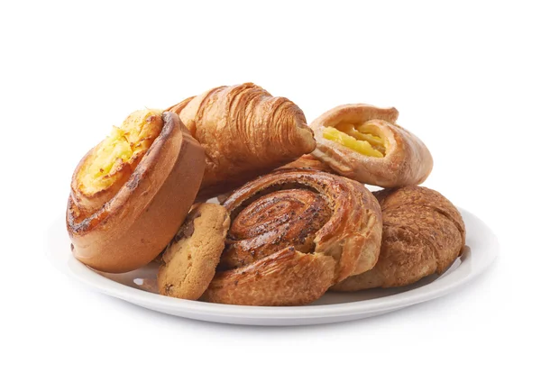 Diferite tipuri de patiserie cu pâine dulce — Fotografie, imagine de stoc