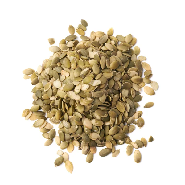 Pile of pumpkin seeds isolated — Stock Photo, Image