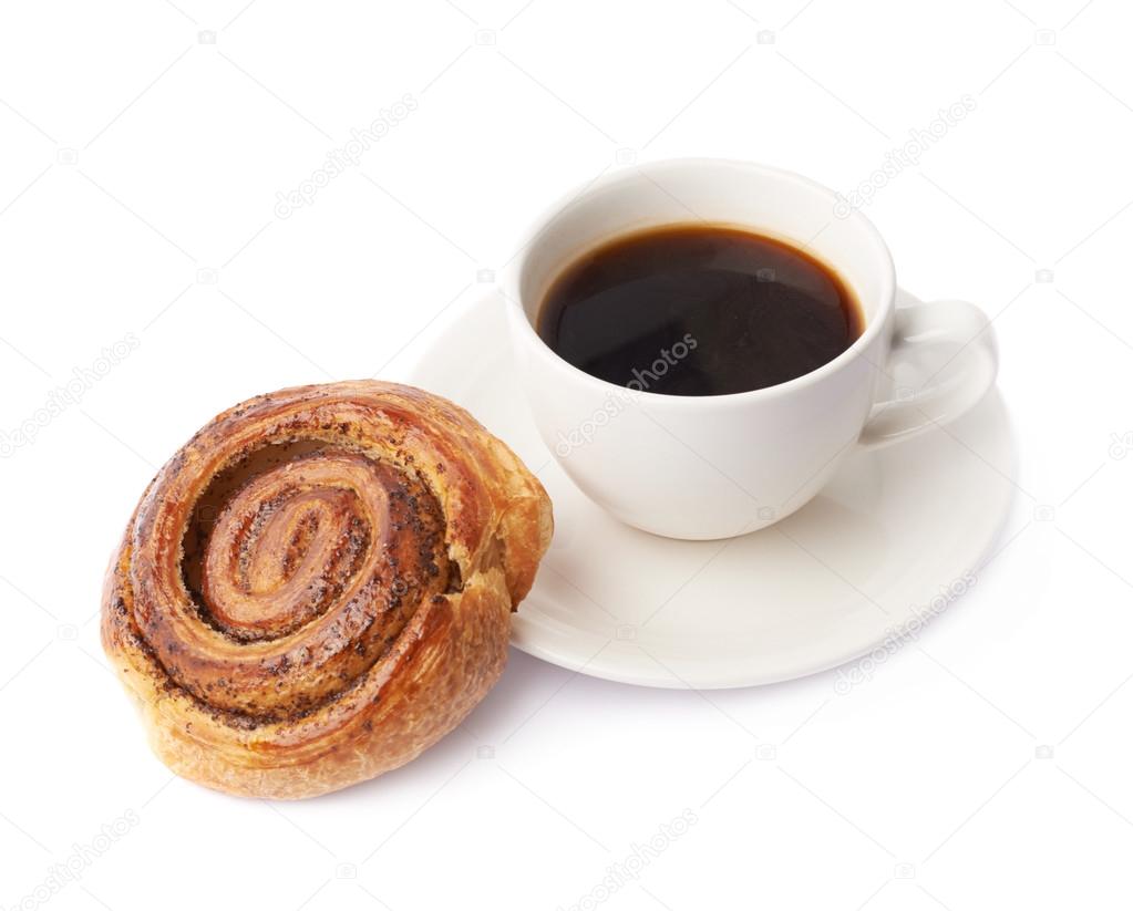 Cup of coffee and pastry