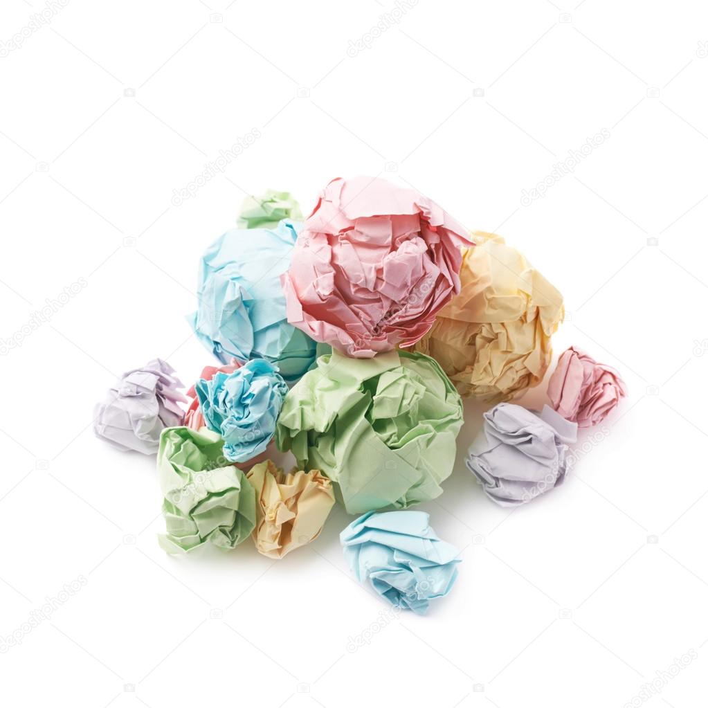 Pile of crumpled paper balls