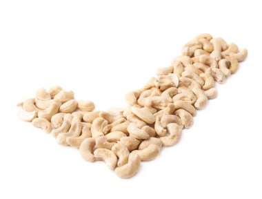 Yes tick mark made of cashew nuts clipart