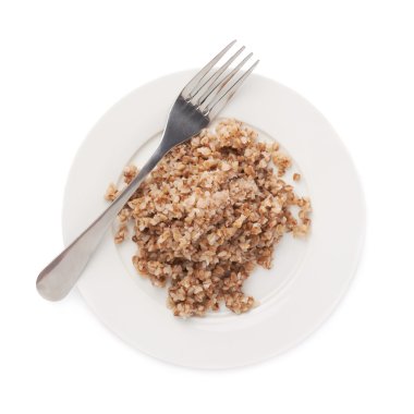 Bir plaka üzerinde pişmiş buğday