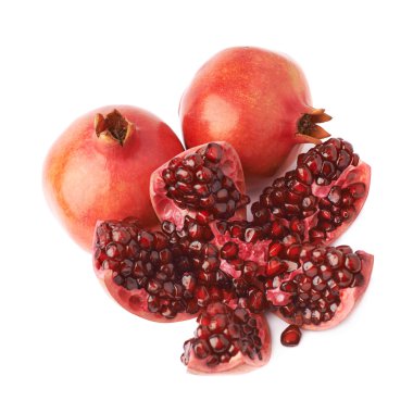 Split open pomegranate fruits clipart