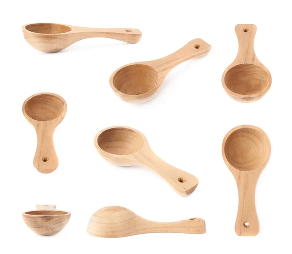 Small wooden measure spoons — Stockfoto