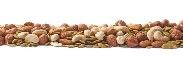 Line made of nuts and seeds — Zdjęcie stockowe