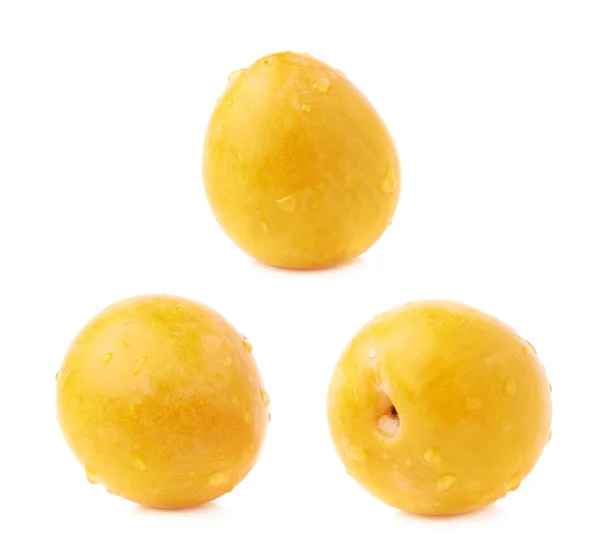 Ameixas mirabelle amarelo único — Fotografia de Stock