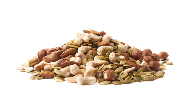 Pile of multiple nuts and seeds