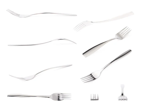 Rozsdamentes acél fényes fém forks — Stock Fotó