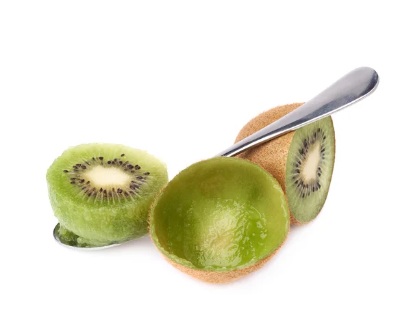 Consumul de kiwifruit cu o linguriță — Fotografie, imagine de stoc