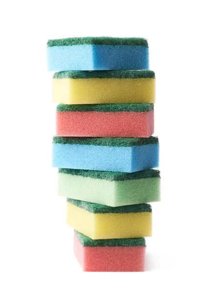 Pile of colorful kitchen sponges — Stock Photo, Image