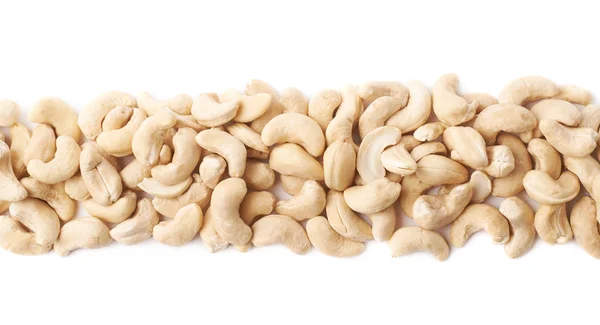 Line of cashew nuts — Stock Photo, Image