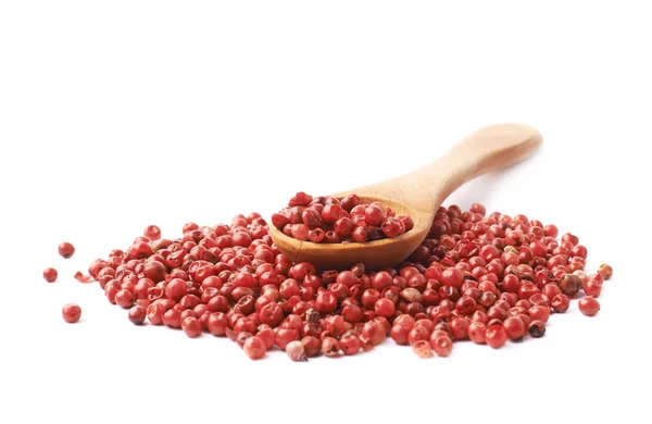 Spoon over the red pepper seeds — Stock Photo, Image