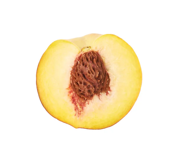 Hälfte einer Pfirsichfrucht — Stockfoto