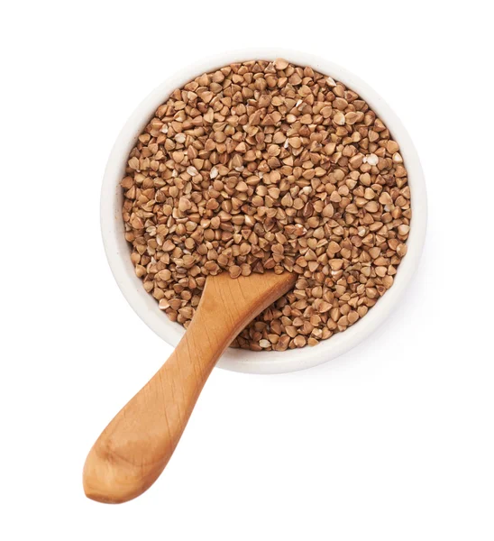 Bowl full of buckwheat — Stock Photo, Image