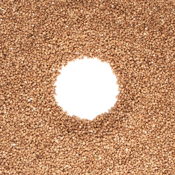 Round frame made of buckwheat — Stock Photo, Image