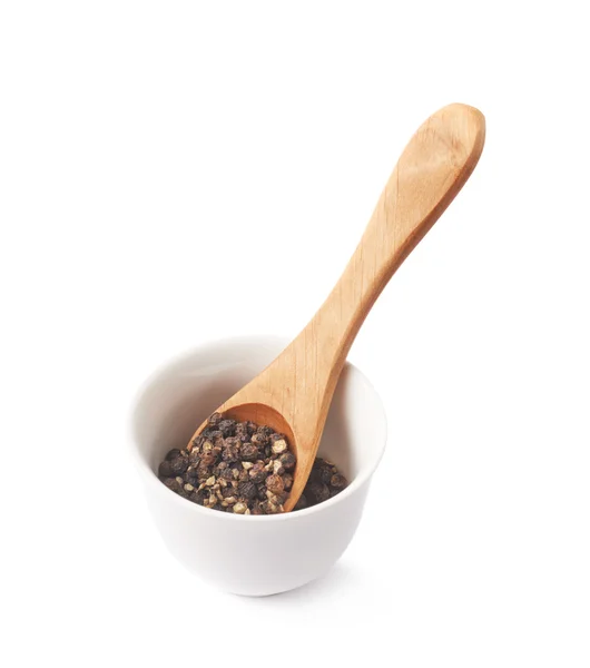 Cup filled with black peppercorn — Stock Photo, Image