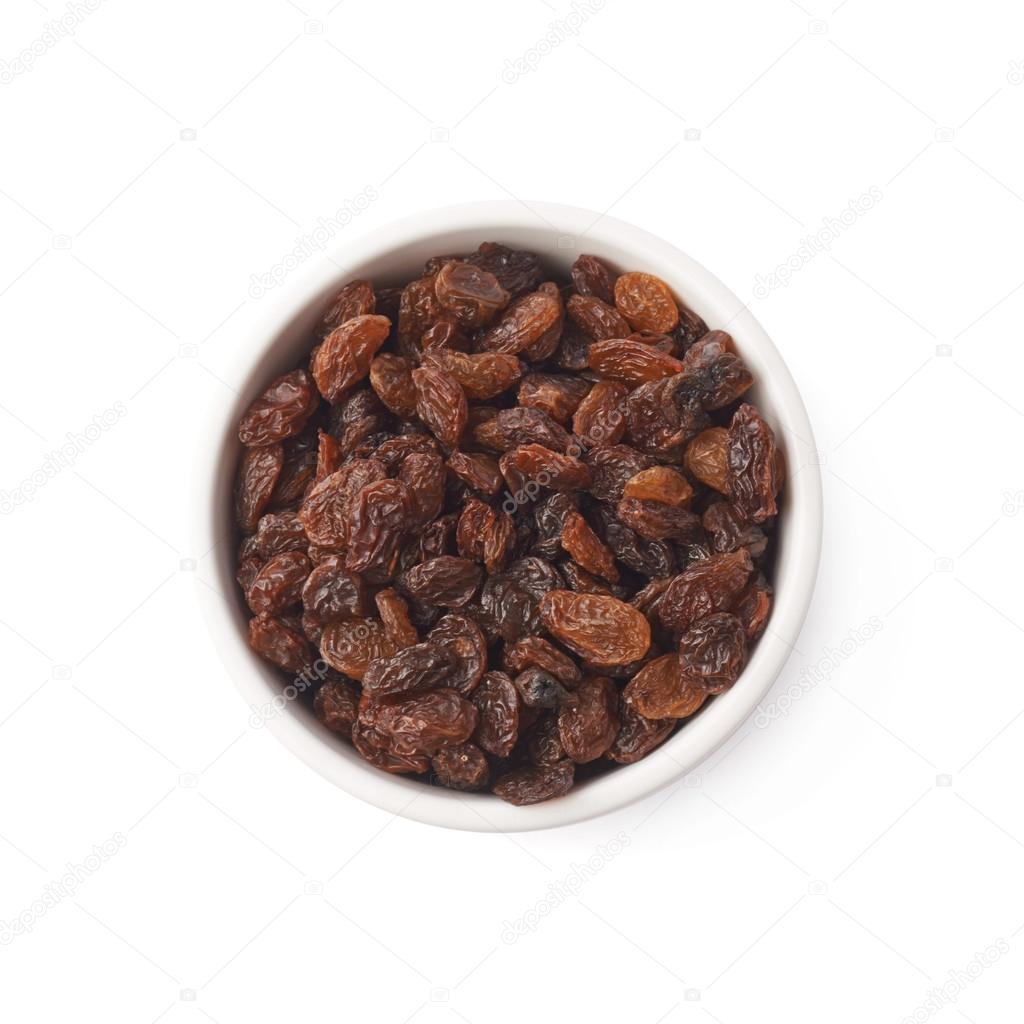 Cup filled with raisins