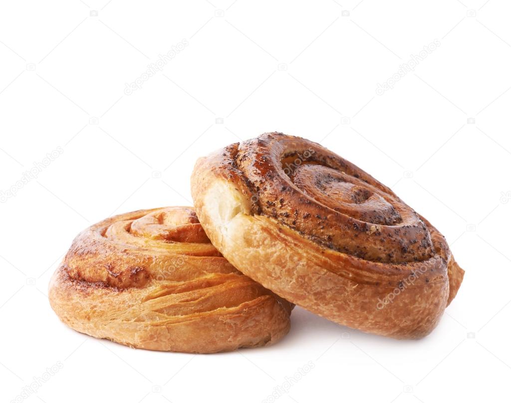 Two cinnamon roll buns