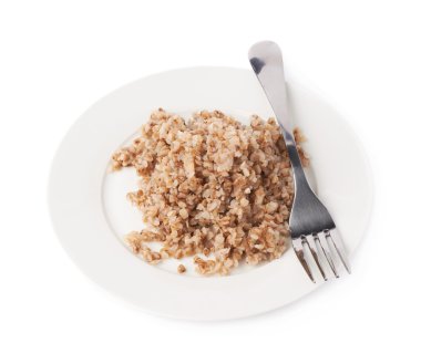 Bir plaka üzerinde pişmiş buğday