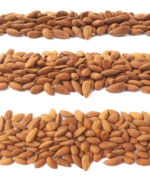 Line made of almond seeds — Stock Photo, Image