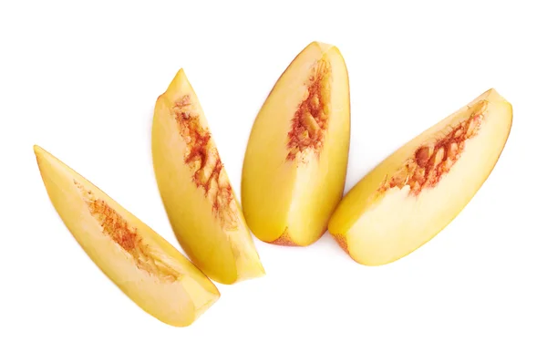 Composição de fatias de fruta de pêssego — Fotografia de Stock
