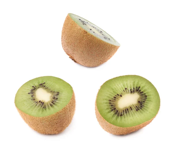 Hälfte einer Kiwi in Scheiben geschnitten — Stockfoto