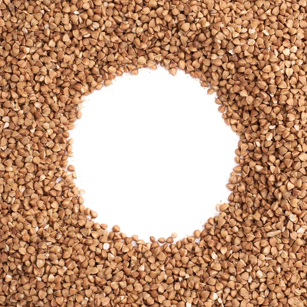 Round frame made of buckwheat — Stock Photo, Image