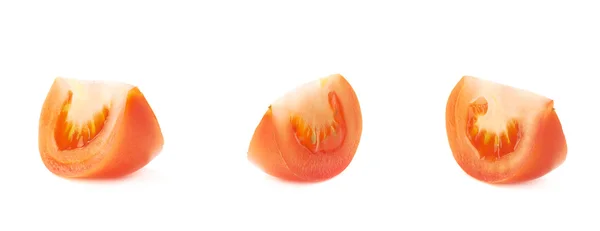 Plasterek sekcja czerwonego pomidora — Zdjęcie stockowe