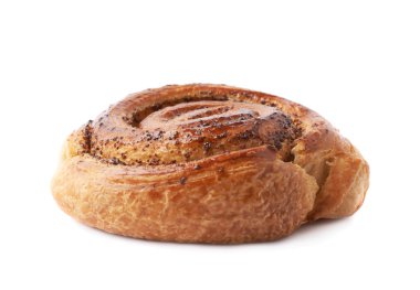 İzole tatlı tarçın topuz rulo