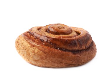 İzole tatlı tarçın topuz rulo