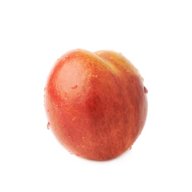 Single ripe nectarine isolated