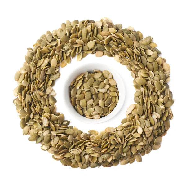 Full cup of pumpkin seeds — Stock Photo, Image